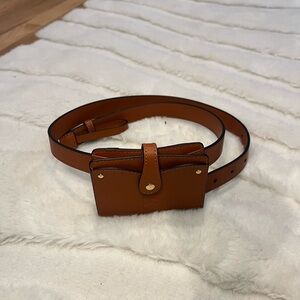 Ulla Johnson Brown Leather Card Holder Belt